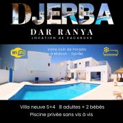 Villa Dar Ranya - Piscine privée sans vis à vis - Midoun Djerba - 8 personnes