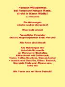 Ferienwohnungen "Marie" mit Terrassen, inclusive Park- und Stellplätze am Haus, Müritz-Strand nur 700m, Altstadt 10min, ruhige Lage,