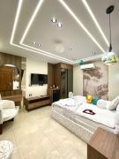 City plaza pyramids view