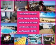 Mobilhome 2ch récent et climatisé-terrasse fermée-jardin sans vis à vis-camping 4 étoiles Les Charmettes