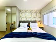 Studio aconchegante com piscina a 350m da praia