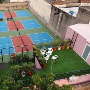 Pickleball court view luxury containers
