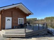 Newly built log cabin on a lakeside plot near Hultsfred