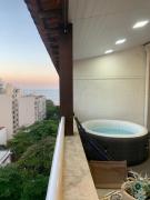 Apartamento 1 quarto com varanda com vista para o mar