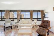 Beachfront apartment with panoramic sea views, private parking, swimming pools and mini golf