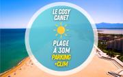 LE COSY Canet - Studio pour 2 personnes à 30m de la plage avec parking