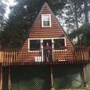 Douglas Island A-frame Cabin in the woods