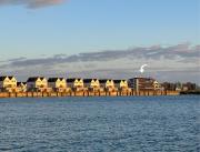 AdmiralsLounge- EG, Infrarotsauna, grosse Dusche, Terrasse, Blick auf das Hafenbecken