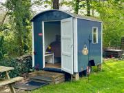 Kleine Pipowagen op camping