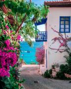 House with Blue Balcony