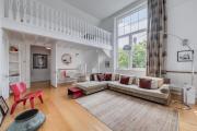 Primrose Hill House, Bedroom with King Bed, Mezzanine Super-King, Double-Height Living Room