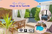 Rêve Dazur plage de la Nartelle studio 20m2 avec piscine partagée, parking Barbecue, draps inclus à la Nartelle