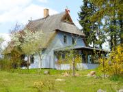 Gepflegtes Reetdachhaus auf großem Grundstück mit Badewanne und Terrasse