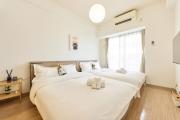 Shinsaibashi 10min Elevator Apartment with 2 Premium Double Beds and Balcony3O2 4O2