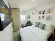 Apto familiar vista al mar, Piscina y WiFi, Balcon