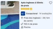 Apto Ingleses à 50mts da praia