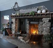 Sea View Villa above a mountain Fireplace patio