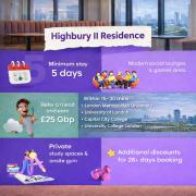 Student only Modern Studio at Highbury II Near Holloway Road and Emirates Stadium