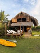 Cabaña de playa 6 personas con cocina y kiosko privado