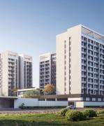 Cozy 1BR Luxury Suites near the Airport with pool, gym & city views