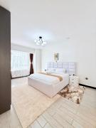 Comfort living three bedroom apartment with fully equipped gym swimming pool private parking space ,child play area and amazing scenic views which offers comfort and luxurious lifestyle