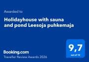 Holidayhouse with sauna and pond Leesoja puhkemaja