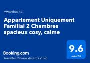 Appartement Uniquement Familial 2 Chambres spacieux cosy, calme