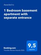 1 Bedroom basement apartment with separate entrance