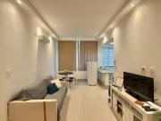 Pitangueiras, 1 quadra da praia, Apartamento para 5 pessoas com ar condicionado no quarto