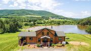 Waterfront Catskills Log Cabin with Hot Tub & Views