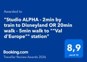 Studio ALPHA - 3min by train to Disneyland OR 30min walk - 5min walk to "Val dEurope" train station