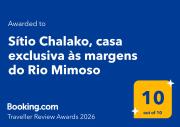 Sítio Chalako, casa exclusiva às margens do Rio Mimoso