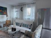 One bedroom with modern kitchen, balcony with water view