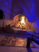 cozy house with indoor fireplace