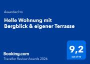 Helle Wohnung mit Bergblick & eigener Terrasse
