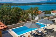 Villa CAPRI with heated pool and sea view on Krk island
