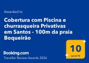 Cobertura com Piscina e churrasqueira Privativas em Santos - 100m da praia Boqueirão