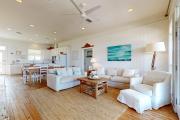 Chic Waterfront Dauphin Island cottage on white sandy beach