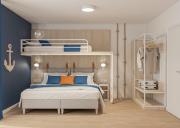 Fairschlafen Boutique Hostel Dreitbett Kapitänszimmer 0-17 mit Terasse, Sauna, Fitness