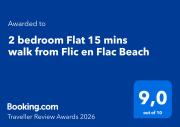 2 bedroom Flat 15 mins walk from Flic en Flac Beach