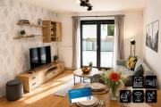 ENJOYHARRACHOV Atraktivní klidné studio 3 v centru Harrachova s parkováním, velkou terasou, Wifi-WLAN, SAT zdarma, možností dobíjení auta, výhledem do zahrady a na romantický kostelík jen 150m od lanovky