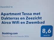 Apartment Tessa met Dakterras en Zeezicht Airco Wifi en Zwembad