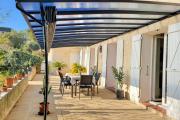 Beautiful house terrace and garden with sea view