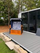 Tiny House AnneMone bei CaroGrün in Erfurt-gemütlich-sonnig-Küche-Bad-Garten-Parken-Pool-Sauna-Klimaanlage-WLAN