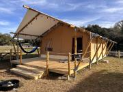 Spacious Deluxe Safari Tent with Fire Pit & BBQ Grill in Basinger, Florida