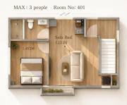 ZJ401 Top-Floor 1BR Home with Living Room and Kitchen, Double Bed and Sofa Bed ZJ401 Top-Floor 1BR Home with Living Room and Kitchen, Double Bed and Sofa Bed