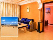 À 100 m de la plage, calme côté cour, charme marocain, 1 chambre et 3 couchages dans salon, parking