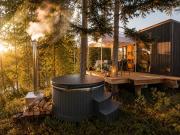 Hunters Cabin Panoramic Windows Hot Tub Projector Alpaca and Deer Park