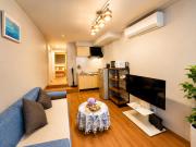 Spacious 38 square meter Suite with Separate Living Room and Bedroom, 2 Double Beds, JR and Osaka Metro Access