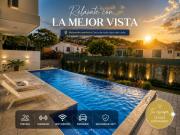 Estudio con piscina y vista al volcán de San Salvador